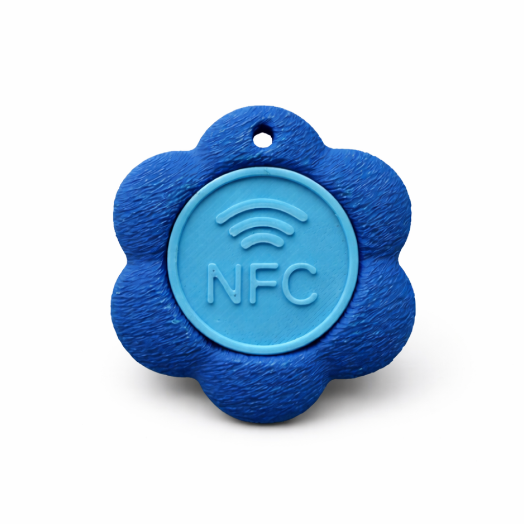 Bloomtag Cornflower — Smart NFC Flower Tag for Pets