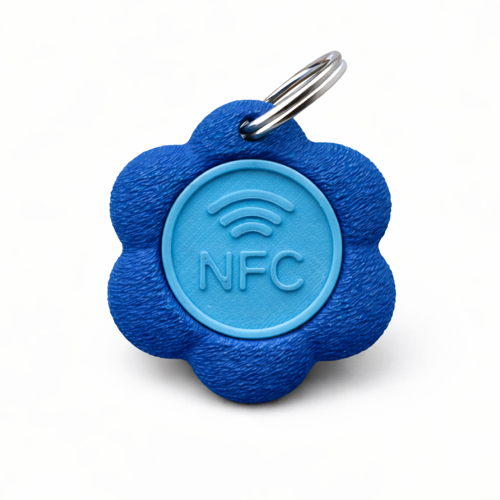 Bloomtag Cornflower — Smart NFC Flower Tag for Pets