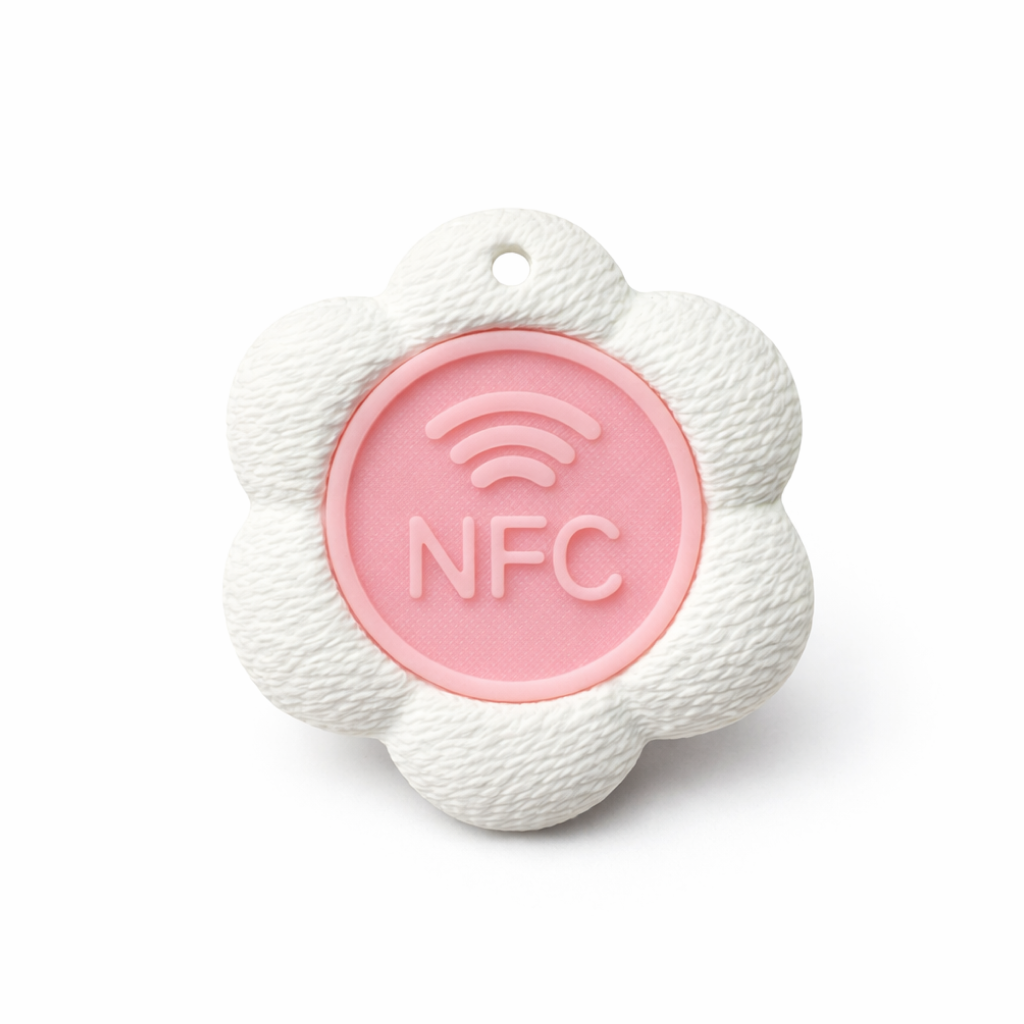 Bloomtag Sakura — Smart NFC Flower Tag for Pets